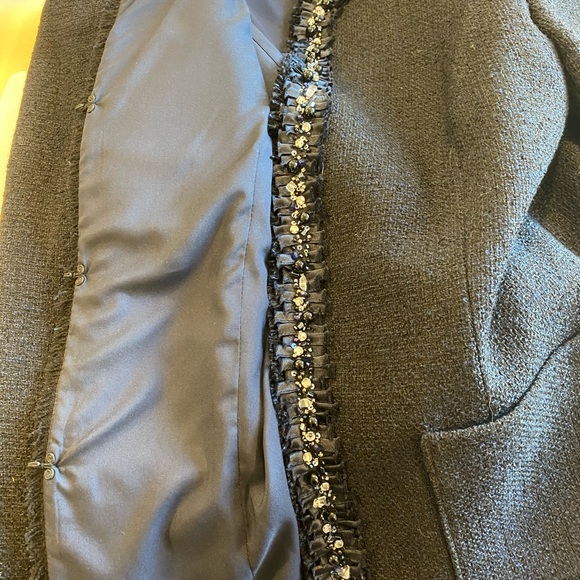 Lafayette 148*Sz.10*Black/Dark Blue*Beaded Jacket* - Picture 5 of 6